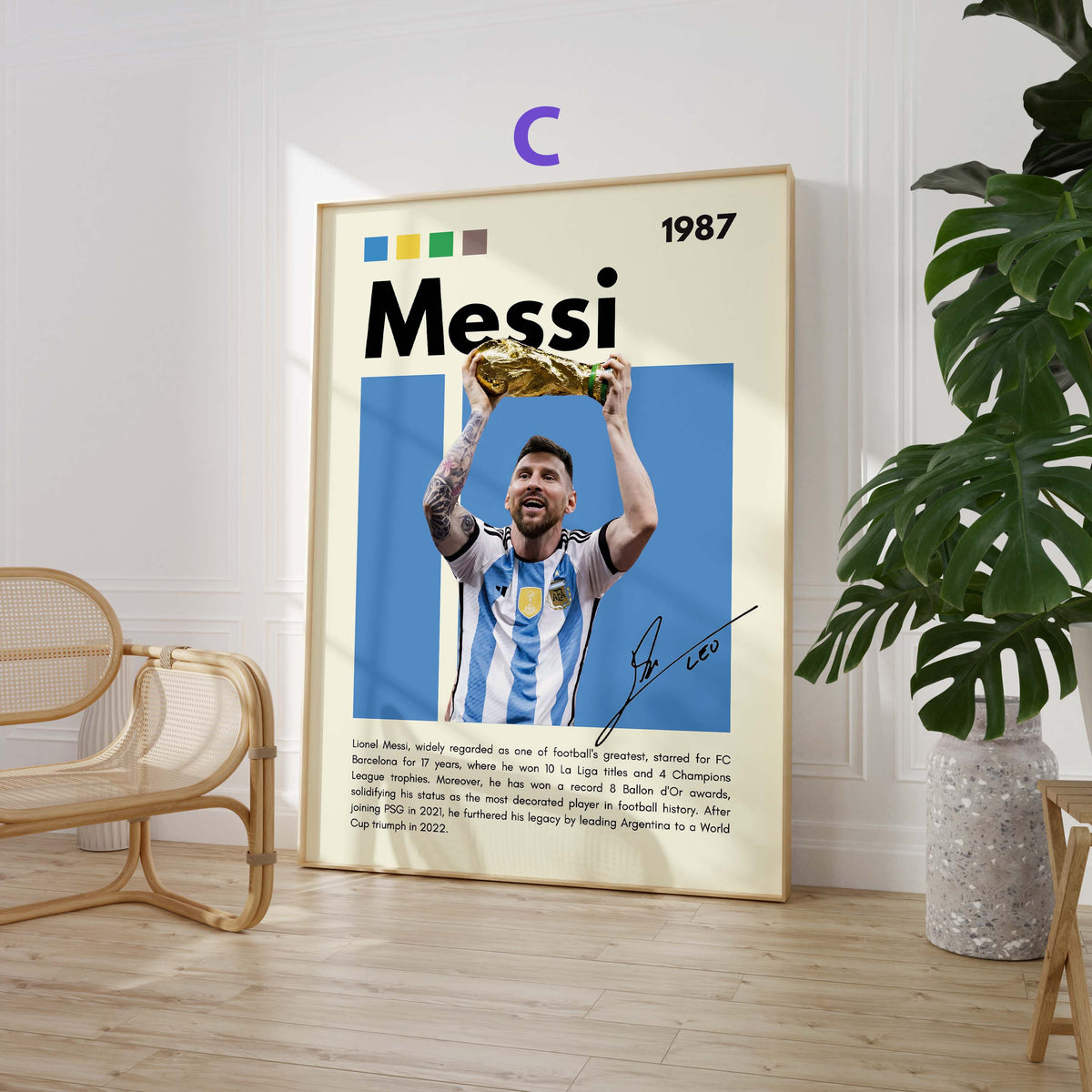 Football Stars Poster · Mbappé, Neymar, Messi, Hakimi, Haaland & Yamal · Sports Wall Art · Unframed Print