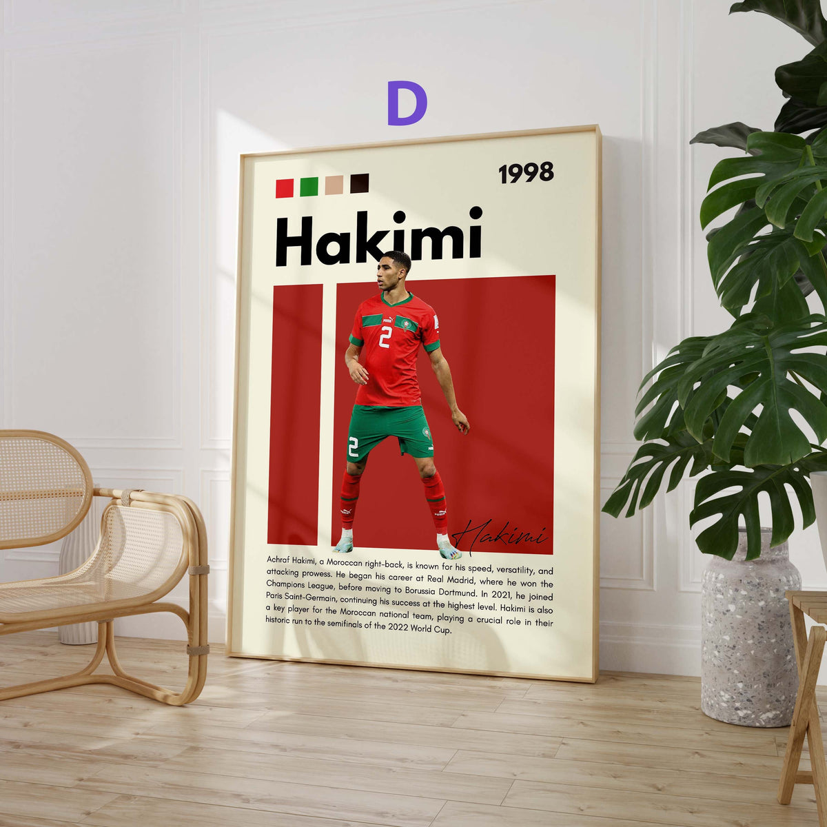 Football Stars Poster · Mbappé, Neymar, Messi, Hakimi, Haaland & Yamal · Sports Wall Art · Unframed Print
