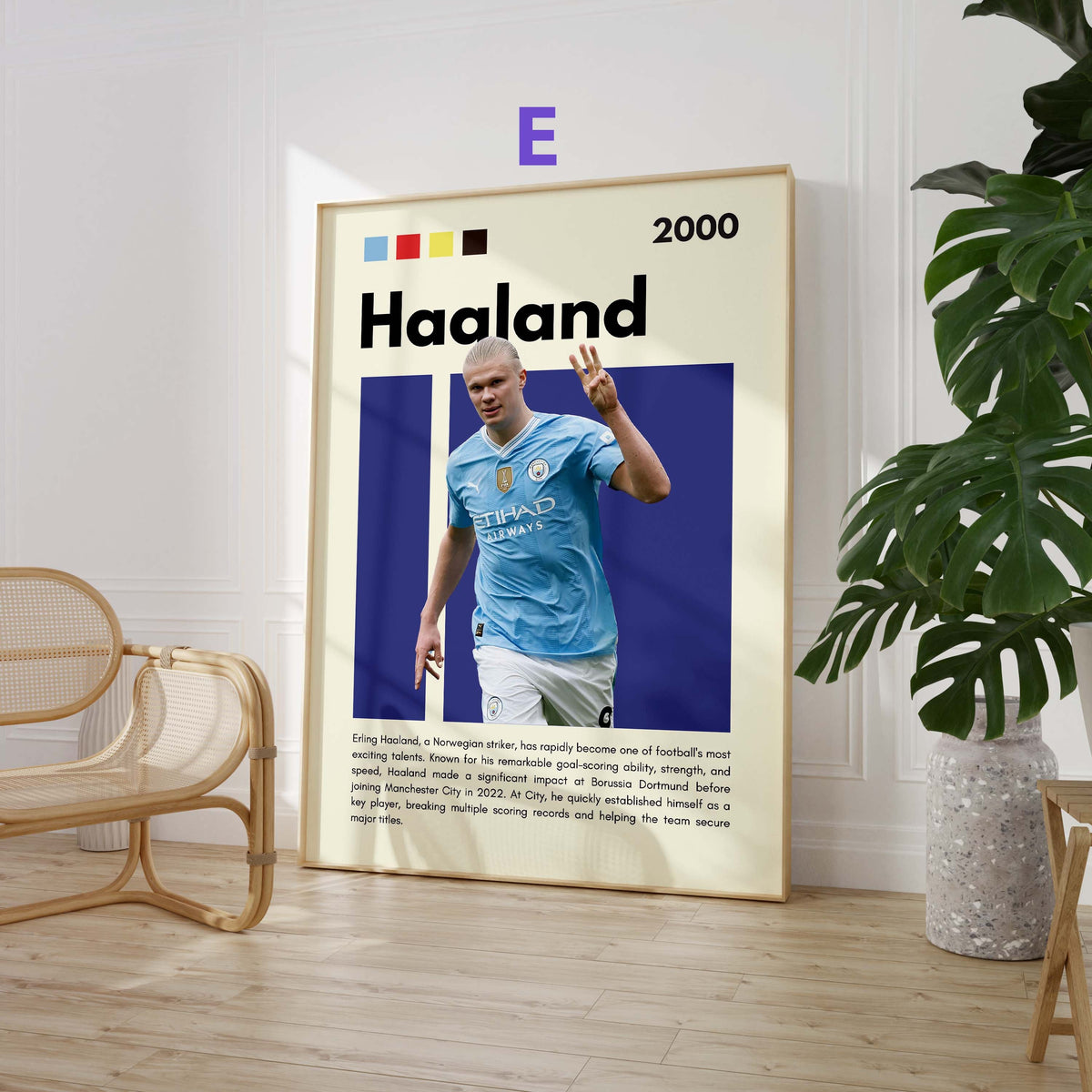 Football Stars Poster · Mbappé, Neymar, Messi, Hakimi, Haaland & Yamal · Sports Wall Art · Unframed Print