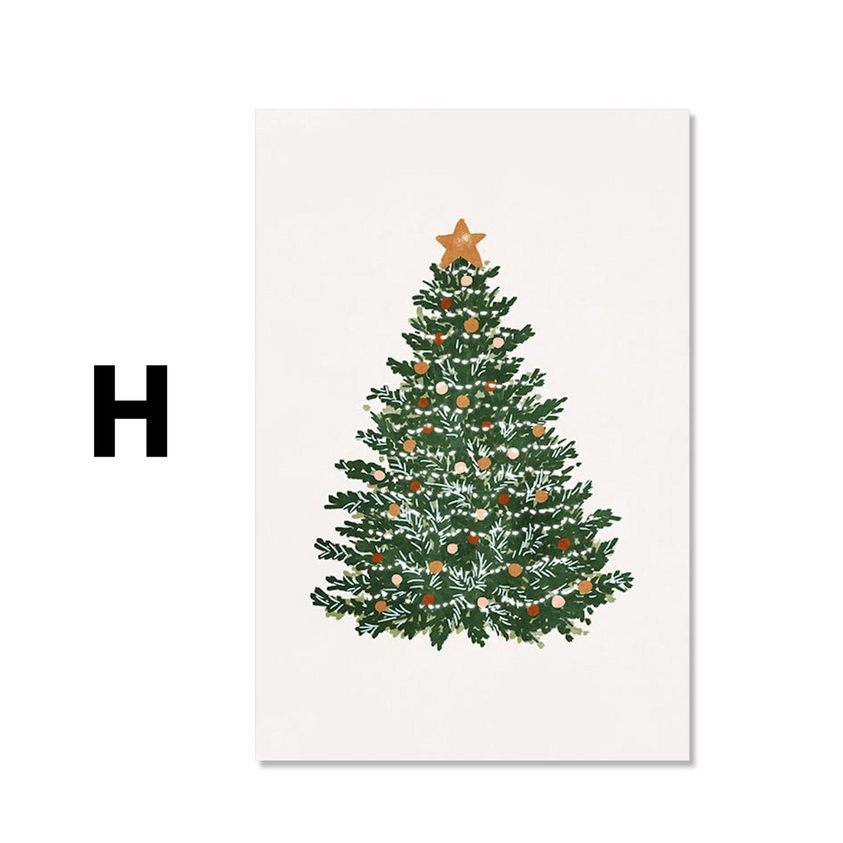 Christmas Tree with Presents Poster · Festive Wall Art · Unframed Print