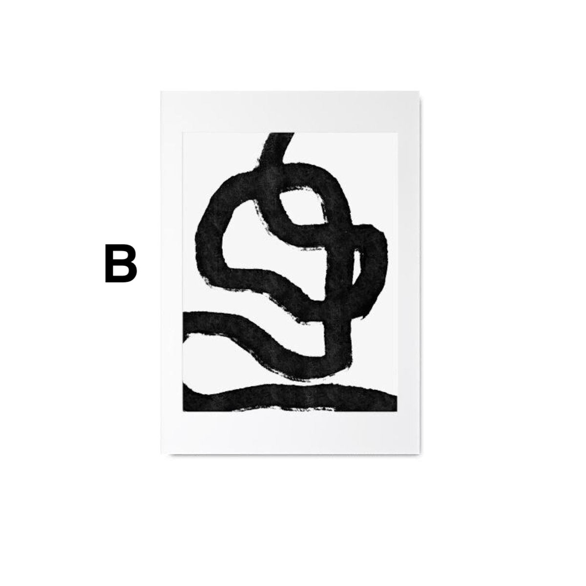Line Art Faces & Abstract Shapes Poster · Minimal Wall Art · Unframed Print