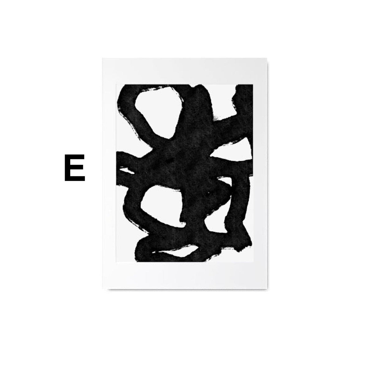 Line Art Faces & Abstract Shapes Poster · Minimal Wall Art · Unframed Print