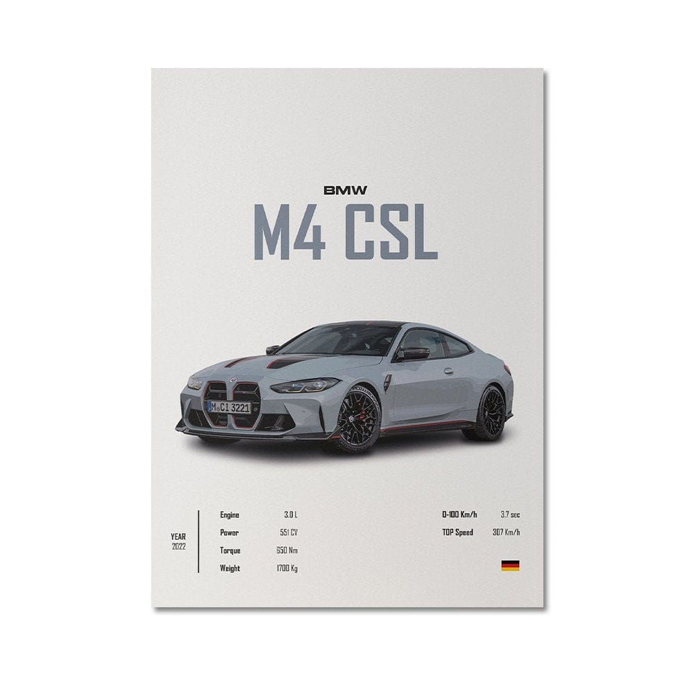 Classic Sports Car Poster · BMW, Lotus & Subaru Legends · Gift for Him · Living Room & Office Wall Art · Unframed Print