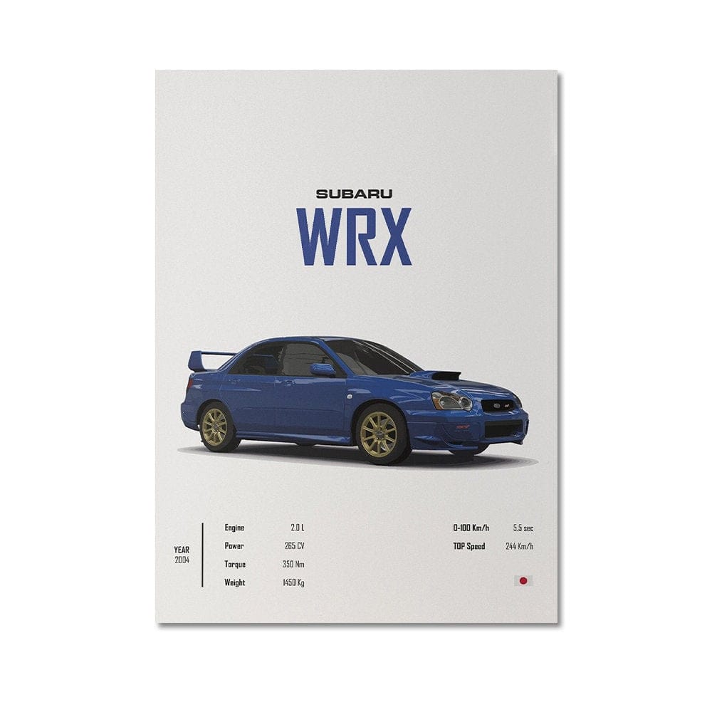 Classic Sports Car Poster · BMW, Lotus & Subaru Legends · Gift for Him · Living Room & Office Wall Art · Unframed Print