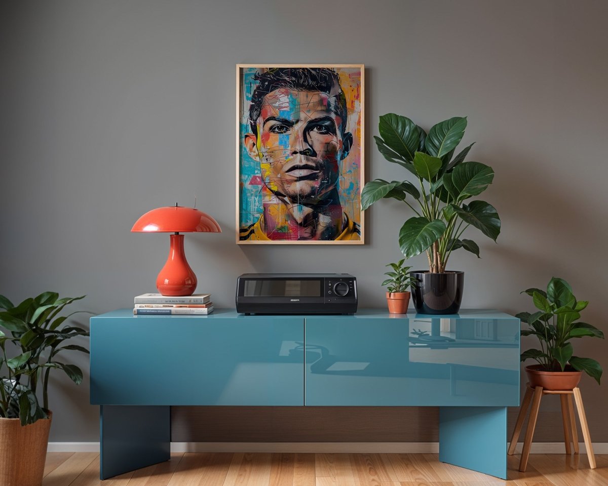 Street Art Football Legend Ronaldo · Pop Art Wall Art · Modern Graffiti Poster · Unframed Print