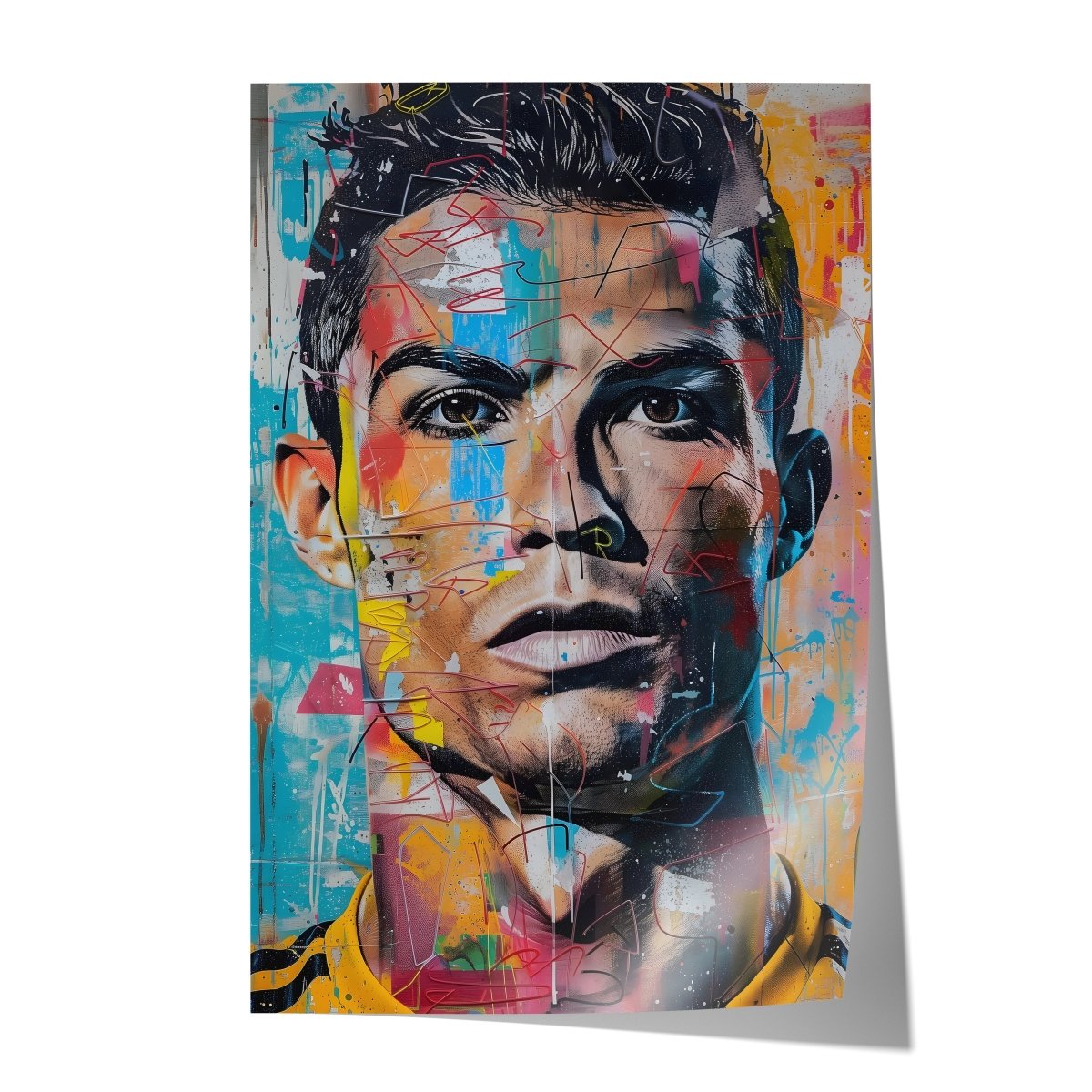 Street Art Football Legend Ronaldo · Pop Art Wall Art · Modern Graffiti Poster · Unframed Print